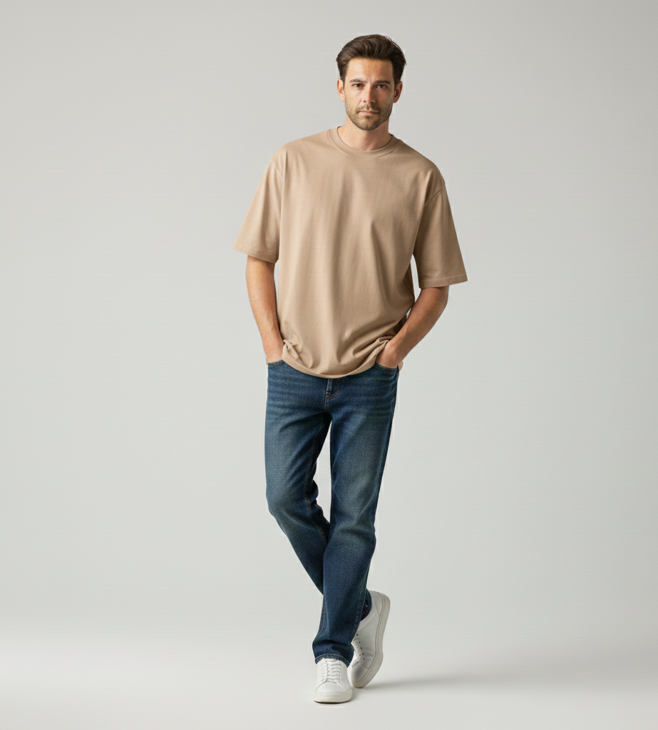 Oversized Plain Beige Tshirt