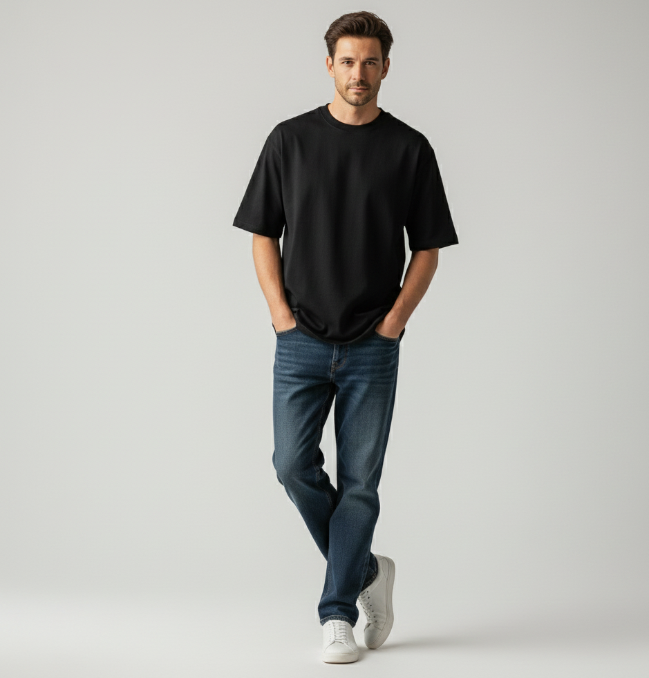 Oversized Plain Black Tshirt