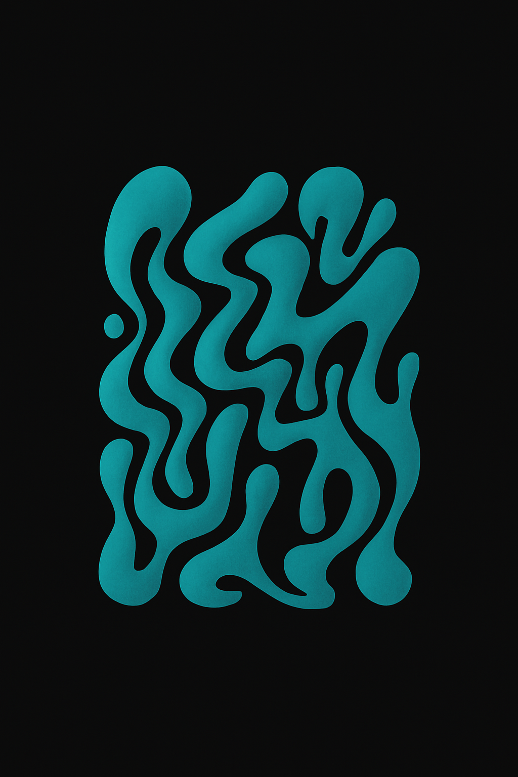 Teal abstract pattern on a black background