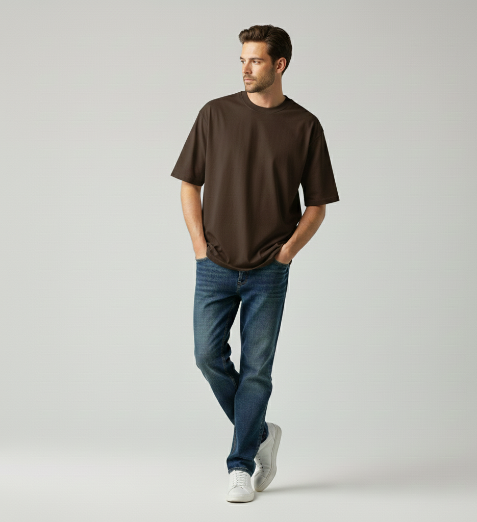 Oversized Plain Brown Tshirt