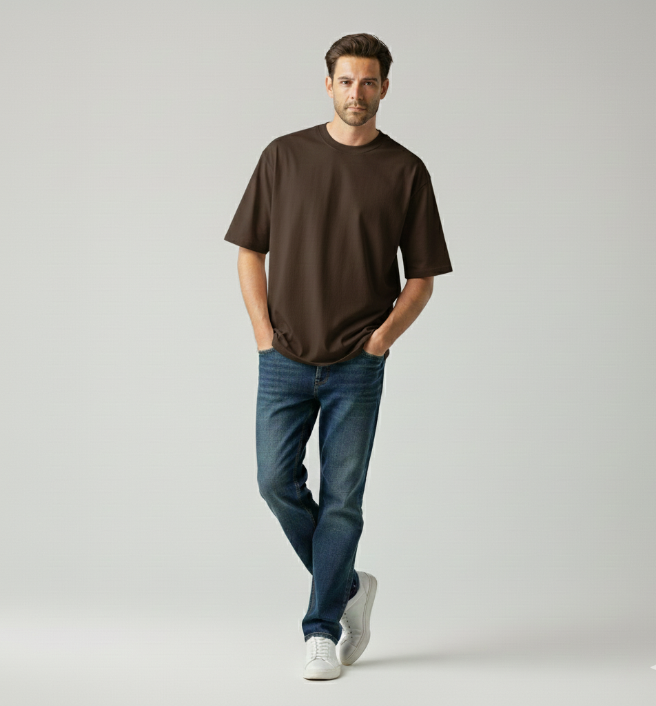 Oversized Plain Brown Tshirt
