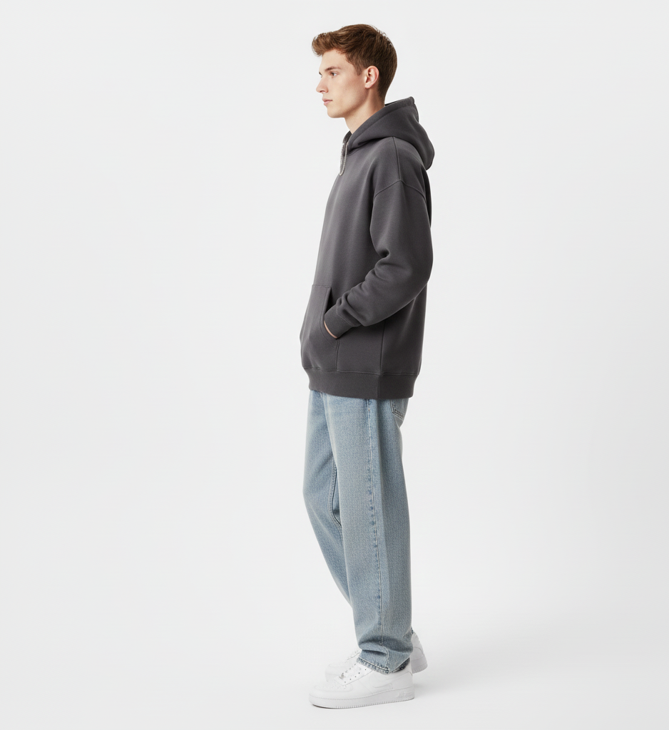 Solid Cinder Oversize Hoodie