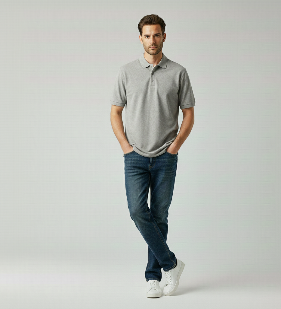 Solid Grey Polo Tshirt