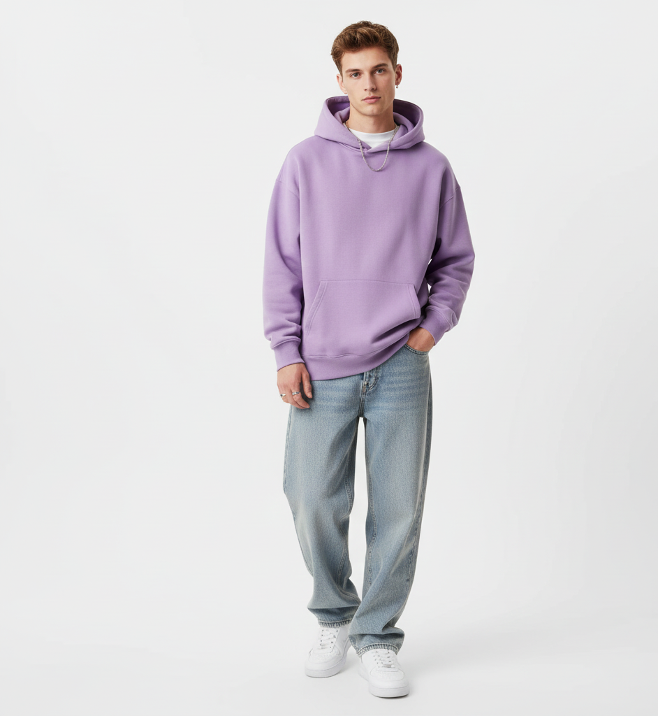 Solid Lavender Oversize Hoodie