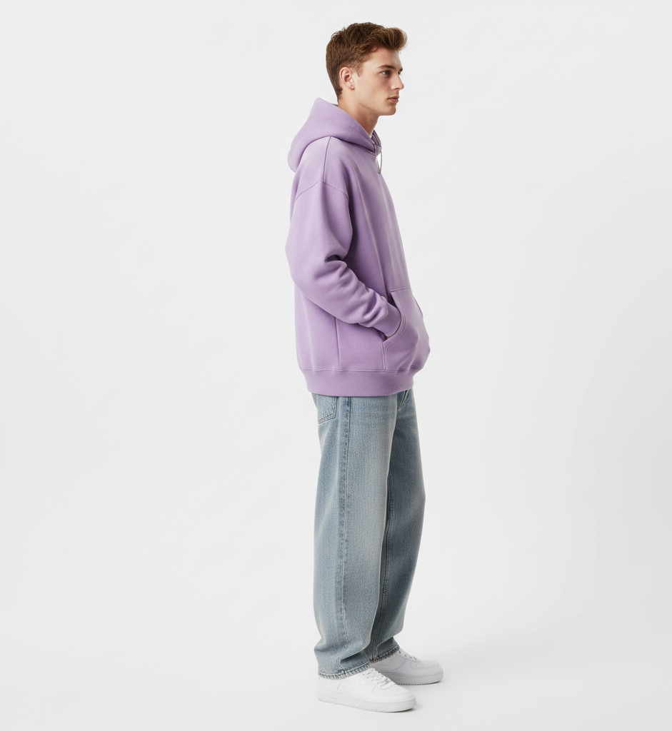 Solid Lavender Oversize Hoodie