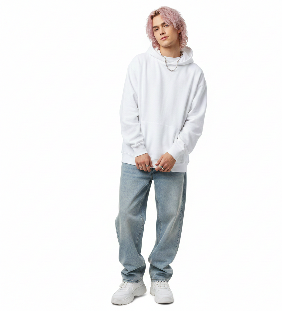 Solid White Oversize Hoodie