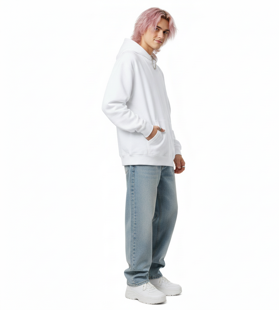 Solid White Oversize Hoodie