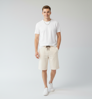 Solid Off-White French Terry Shorts