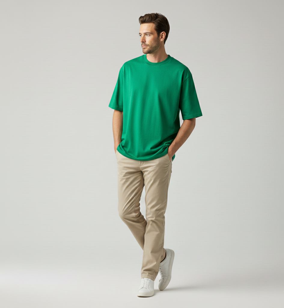 Oversized Plain Green Tshirt