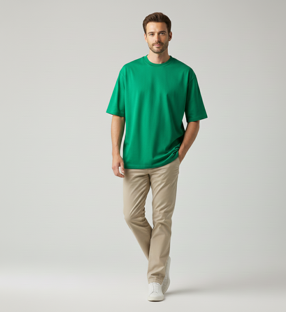 Oversized Plain Green Tshirt