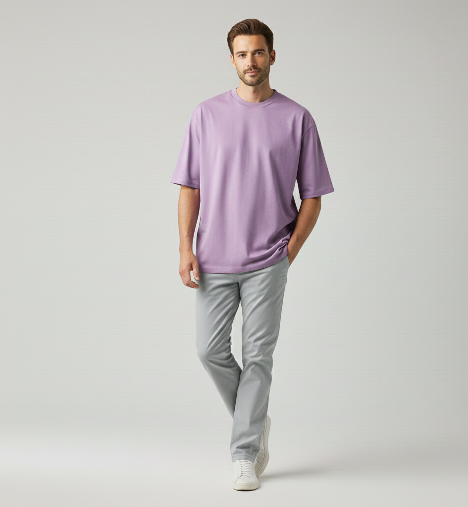 Oversized Plain Lavender Tshirt
