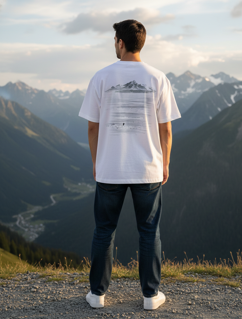 The Boundless Penguin - Oversized White Tshirt