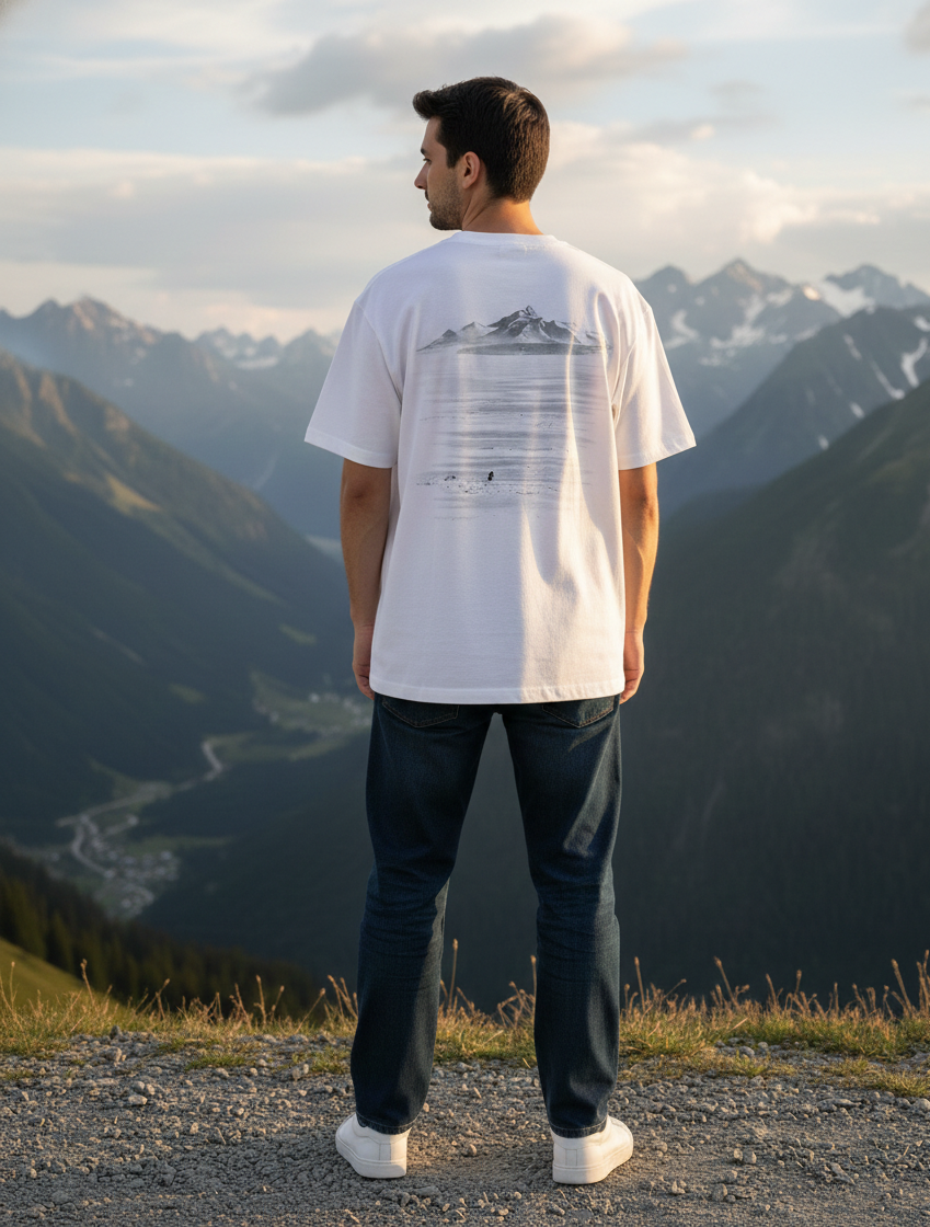 The Boundless Penguin - Oversized White Tshirt