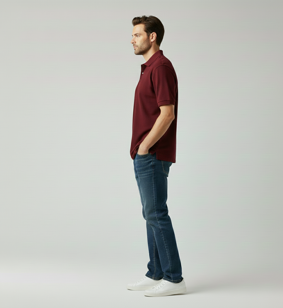 Solid Maroon Polo Tshirt