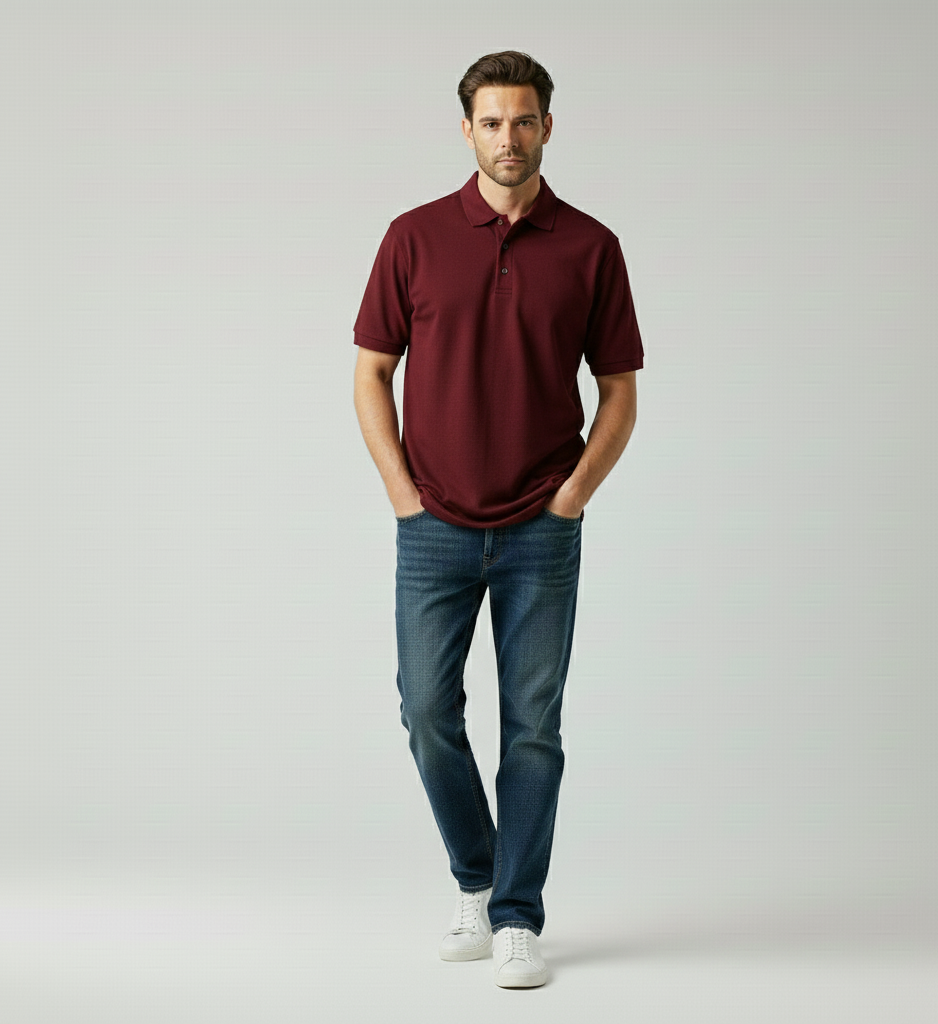 Solid Maroon Polo Tshirt