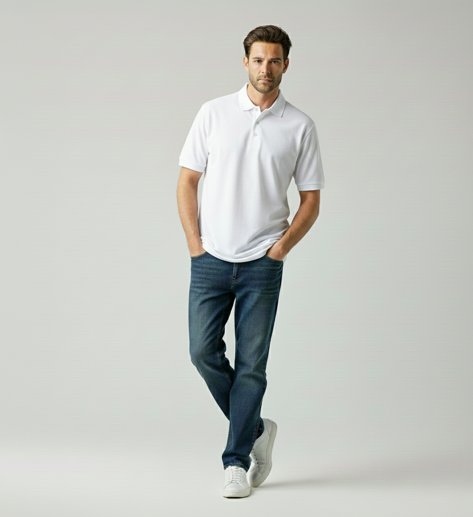 Solid White Polo Tshirt