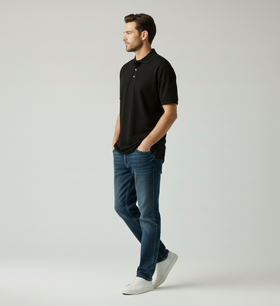 Solid Black Polo Tshirt