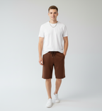 Solid Brown French Terry Shorts