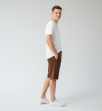 Solid Brown French Terry Shorts