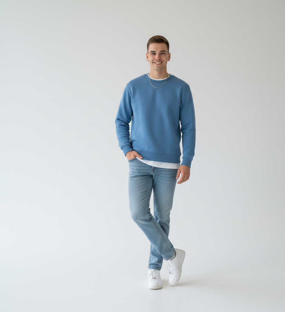 Solid Skyblue Sweatshirt