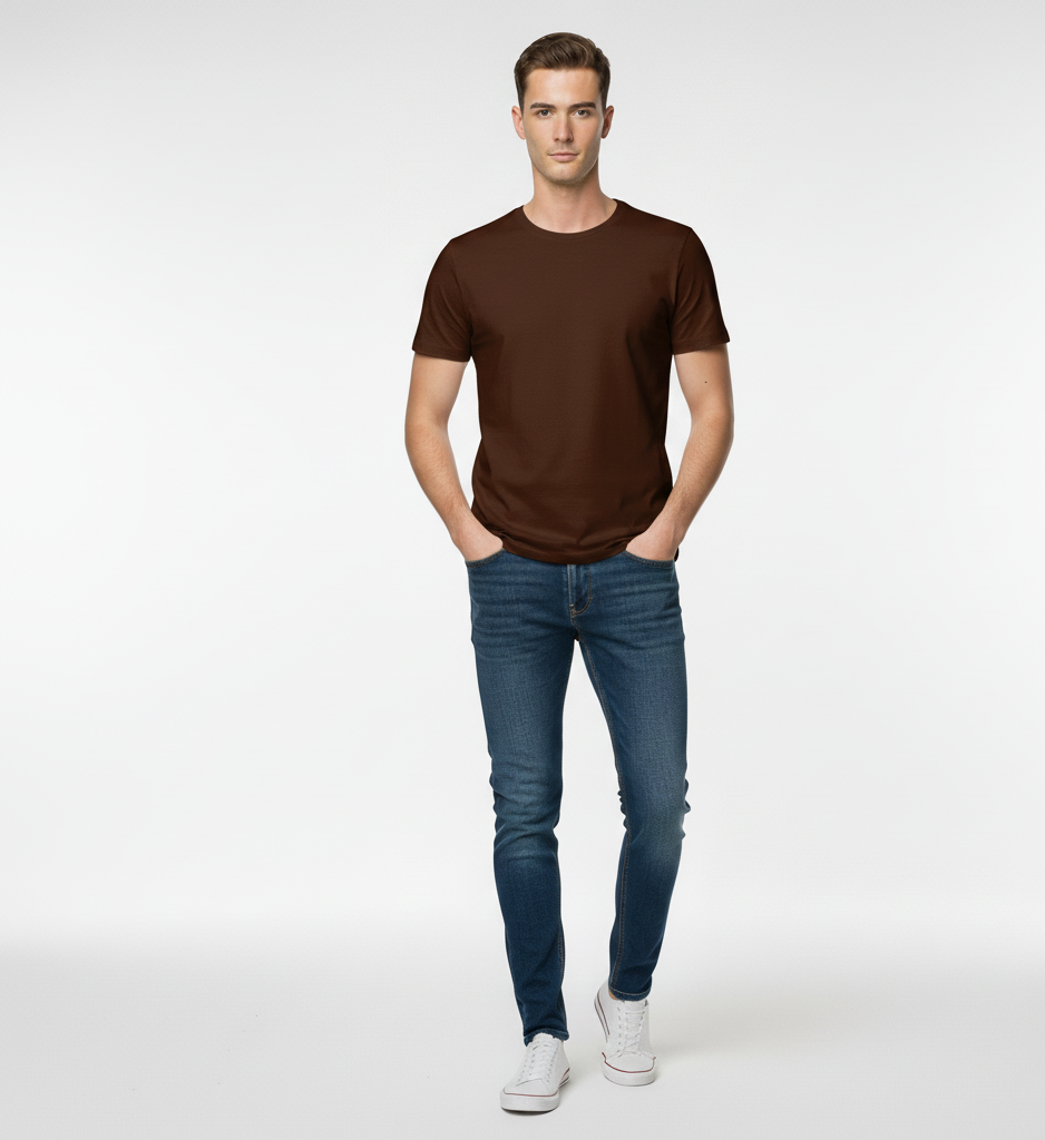 Solid Coffee Brown Classic Tshirt